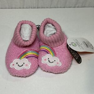 Wonder Nation Baby Girls Rainbow Bootie Slippers Size 4 Pink